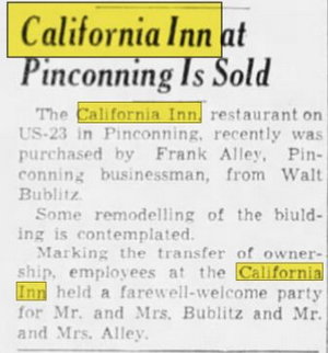 California Inn - Aug 29 1947 Article (newer photo)